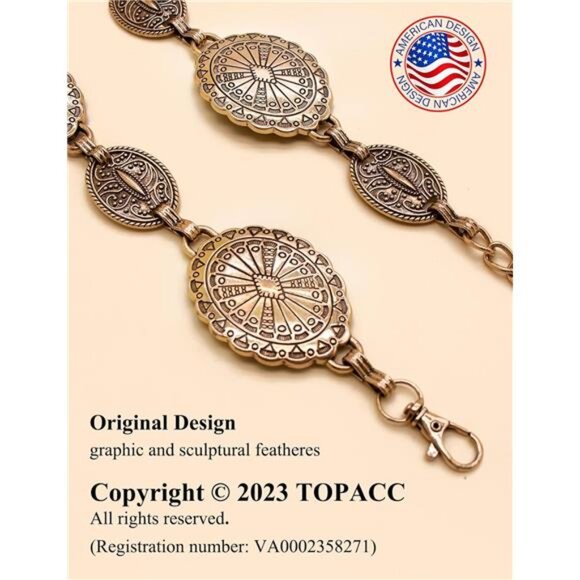 Western Metal Concho Belt for Women Cowgirl Chain Belts for Dresses Jeans main image 4